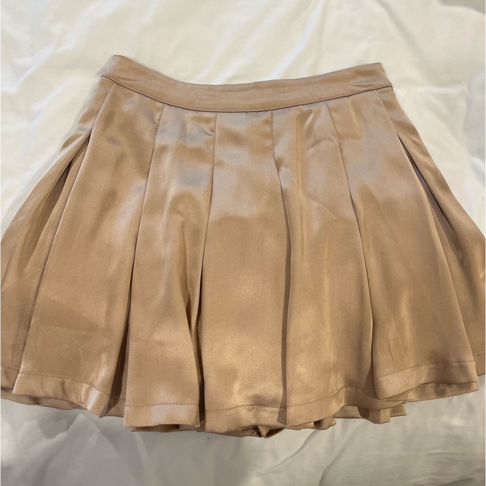 Pleated satin skirt